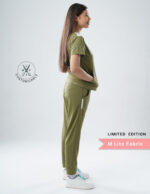 Customizable FERIL OLIVE LIMITED EDITION - M Lite Fabric / V Neck / Jogger Pant / 2 way Stretch(FemaleFullset) MKZ45 - Image 4