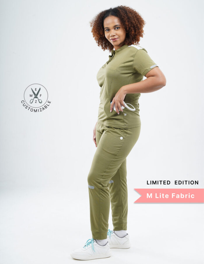 Customizable FERIL OLIVE LIMITED EDITION - M Lite Fabric / Mandarin / Jogger Pant / 2 way Stretch(FemaleFullset) MKZ49 - Image 5