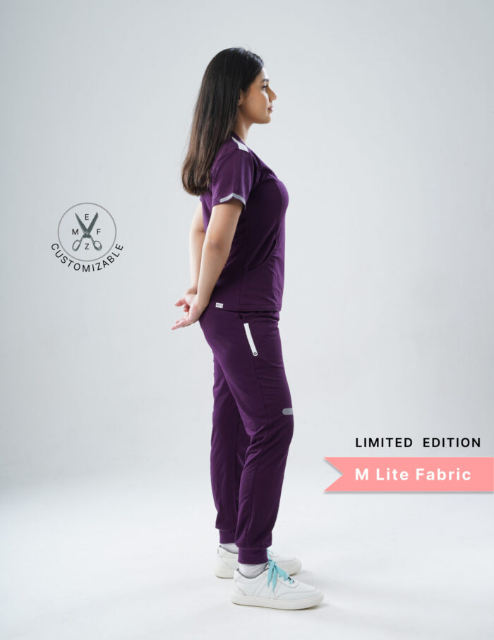 Customizable MERLOT WINE LIMITED EDITION - M Lite Fabric / V Neck / Jogger Pant / 2 way Stretch(FemaleFullset) MKZ17 - Image 5