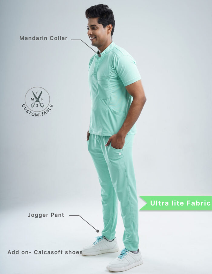 Customizable FROSTED MINT - Ultra Lite Fabric / Mandarin / Jogger Pant / 2 way Stretch(MaleFullset) MKZ246 - Image 2
