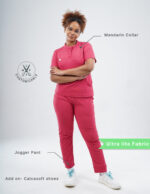 Customizable MELANGE PINK - Ultra Lite Fabric / Mandarin / Jogger Pant / 2 way Stretch(FemaleFullset) MKZ83 - Image 2