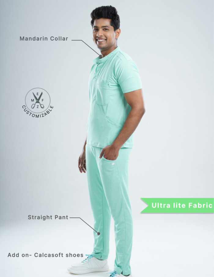 Customizable FROSTED MINT - Ultra Lite Fabric / Mandarin / Straight Pant / 2 way Stretch(MaleFullset) MKZ247 - Image 2