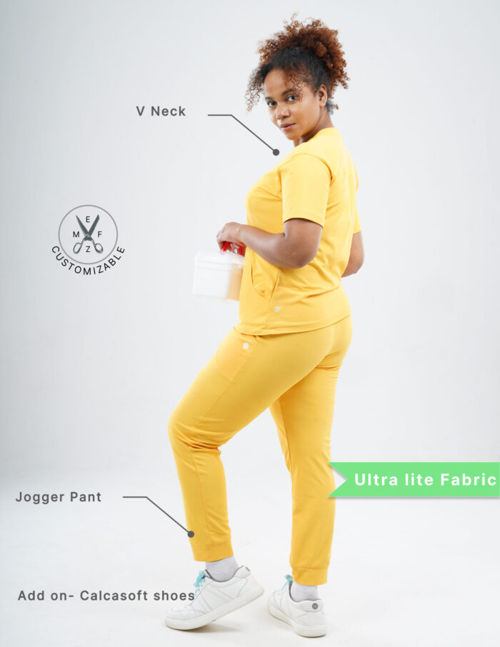 Customizable YEL LOVE - Ultra Lite Fabric / V Neck / Jogger Pant / 2 way Stretch(FemaleFullset) MKZ103 - Image 2