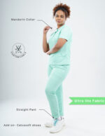 Customizable FROSTED MINT - Ultra Lite Fabric / Mandarin / Straight Pant / 2 way Stretch(FemaleFullset) MKZ120 - Image 2