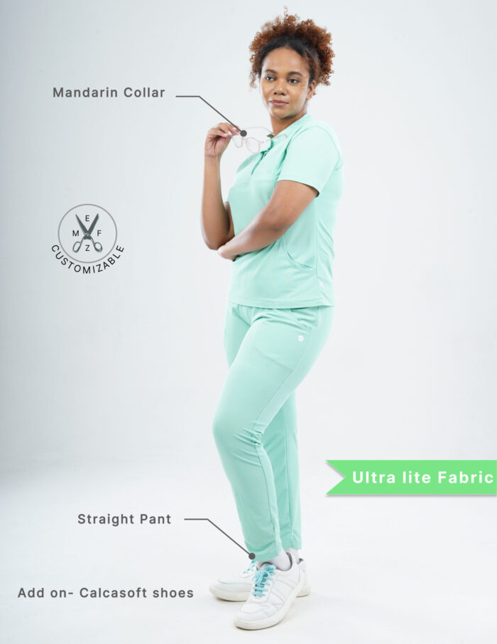 Customizable FROSTED MINT - Ultra Lite Fabric / Mandarin / Straight Pant / 2 way Stretch(FemaleFullset) MKZ120 - Image 2