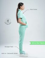 Customizable FROSTED MINT - Ultra Lite Fabric / Polo Collar / Straight Pant / 2 way Stretch(FemaleFullset) MKZ124 - Image 2