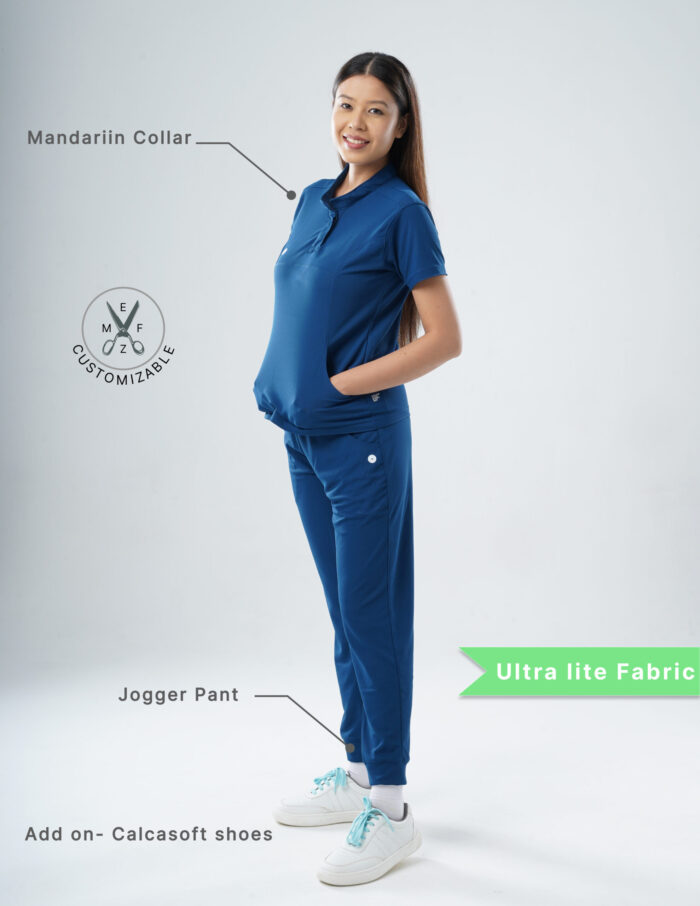 Customizable COSMIC BLUE - Ultra Lite Fabric / Mandarin / Jogger Pant / 2 way Stretch(FemaleFullset) MKZ59 - Image 2