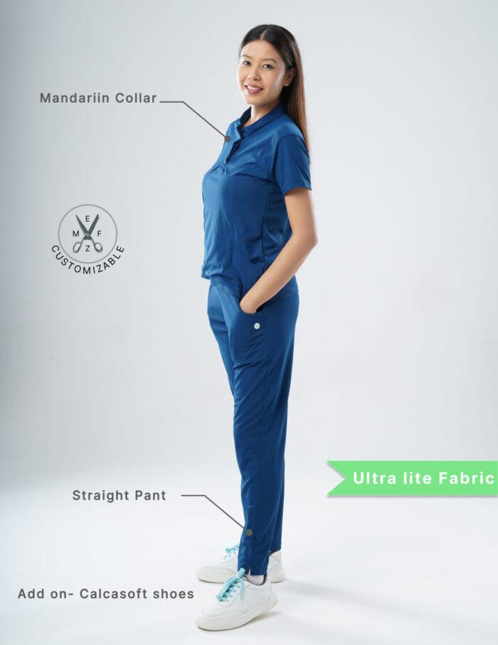 Customizable COSMIC BLUE - Ultra Lite Fabric / Mandarin / Straight Pant / 2 way Stretch(FemaleFullset) MKZ60 - Image 2