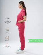 Customizable MELANGE PINK - Ultra Lite Fabric / V Neck / Jogger Pant / 2 way Stretch(FemaleFullset) MKZ79 - Image 3