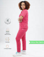 Customizable MELANGE PINK - Ultra Lite Fabric / Mandarin / Straight Pant / 2 way Stretch(FemaleFullset) MKZ84 - Image 3