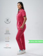 Customizable MELANGE PINK - Ultra Lite Fabric / Polo Collar / Jogger Pant / 2 way Stretch(FemaleFullset) MKZ88 - Image 3