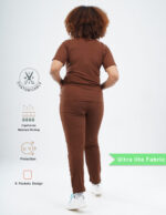 Customizable MOCHA BROWN - Ultra Lite Fabric / Mandarin / Straight Pant / 2 way Stretch(FemaleFullset) MKZ96 - Image 3