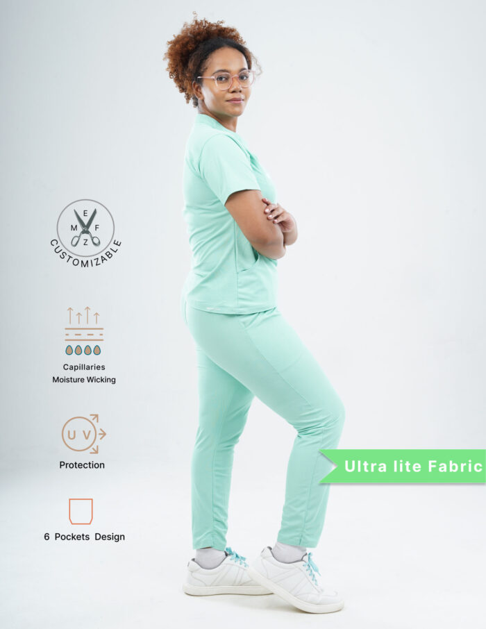 Customizable FROSTED MINT - Ultra Lite Fabric / Mandarin / Straight Pant / 2 way Stretch(FemaleFullset) MKZ120 - Image 3