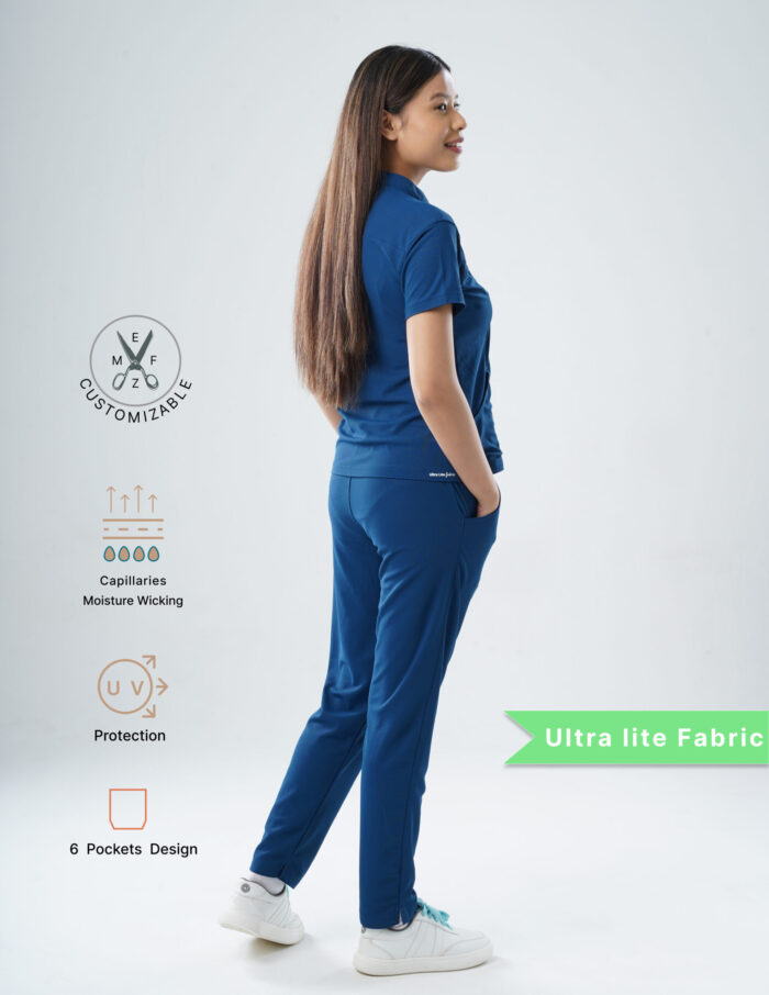 Customizable COSMIC BLUE - Ultra Lite Fabric / Mandarin / Straight Pant / 2 way Stretch(FemaleFullset) MKZ60 - Image 3