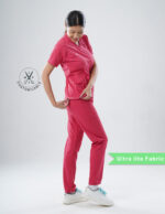 Customizable MELANGE PINK - Ultra Lite Fabric / V Neck / Straight Pant / 2 way Stretch(FemaleFullset) MKZ80 - Image 5