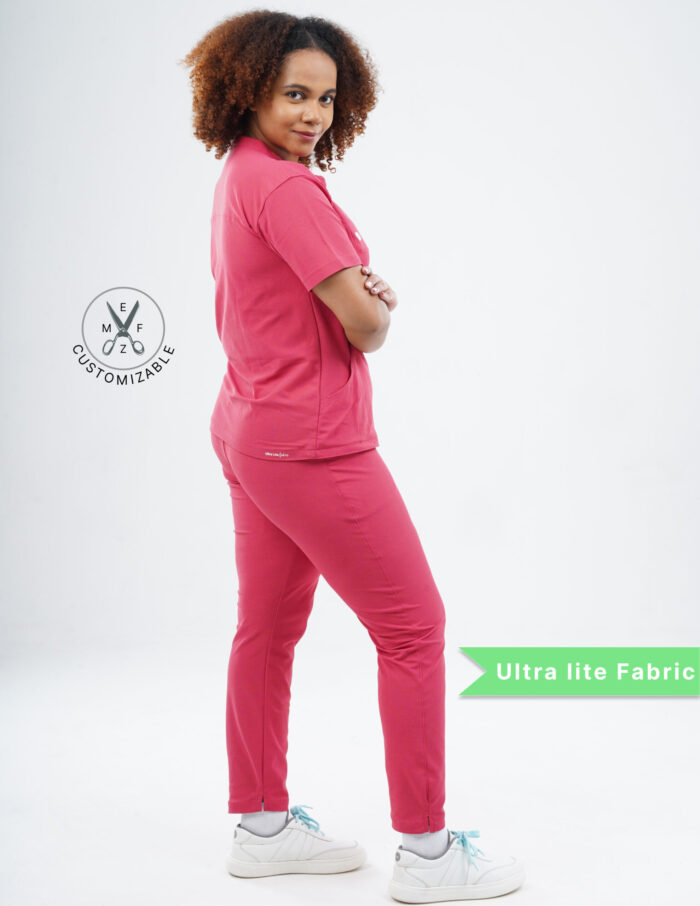 Customizable MELANGE PINK - Ultra Lite Fabric / Mandarin / Straight Pant / 2 way Stretch(FemaleFullset) MKZ84 - Image 5