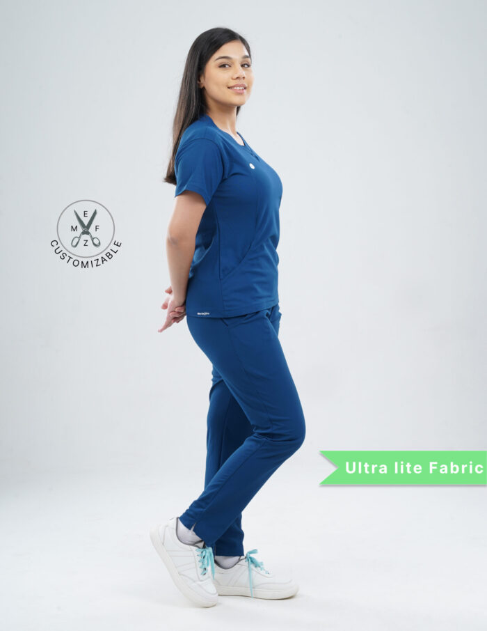 Customizable COSMIC BLUE - Ultra Lite Fabric / V Neck / Straight Pant / 2 way Stretch(FemaleFullset) MKZ56 - Image 5