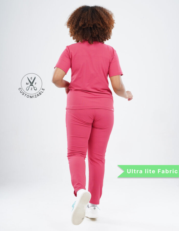 Customizable MELANGE PINK - Ultra Lite Fabric / Mandarin / Straight Pant / 2 way Stretch(FemaleFullset) MKZ84 - Image 4