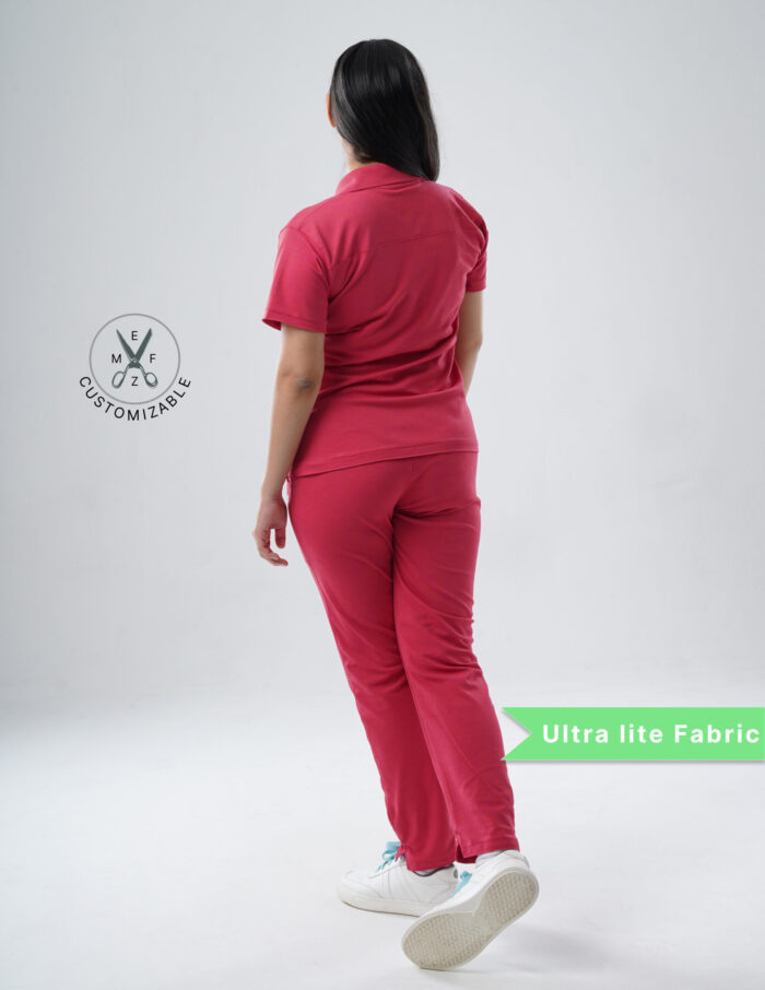 Customizable MELANGE PINK - Ultra Lite Fabric / Polo Collar / Jogger Pant / 2 way Stretch(FemaleFullset) MKZ88 - Image 4