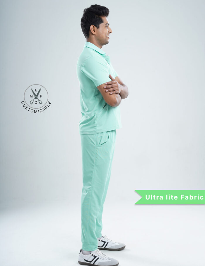 Customizable FROSTED MINT - Ultra Lite Fabric / Polo Collar / Jogger Pant / 2 way Stretch(MaleFullset) MKZ250 - Image 4