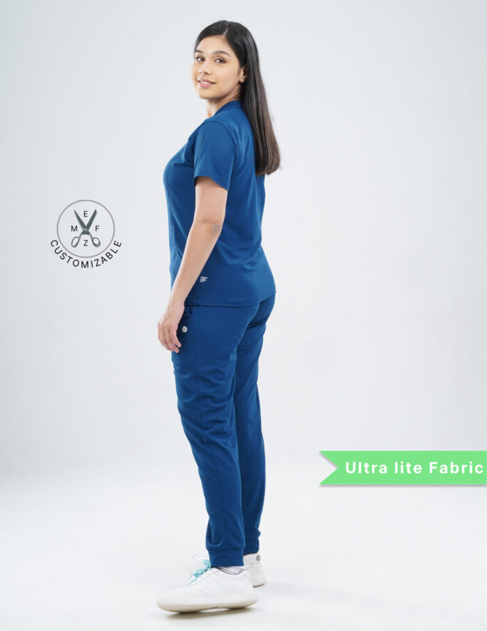 Customizable COSMIC BLUE - Ultra Lite Fabric / V Neck / Jogger Pant / 2 way Stretch(FemaleFullset) MKZ55 - Image 4