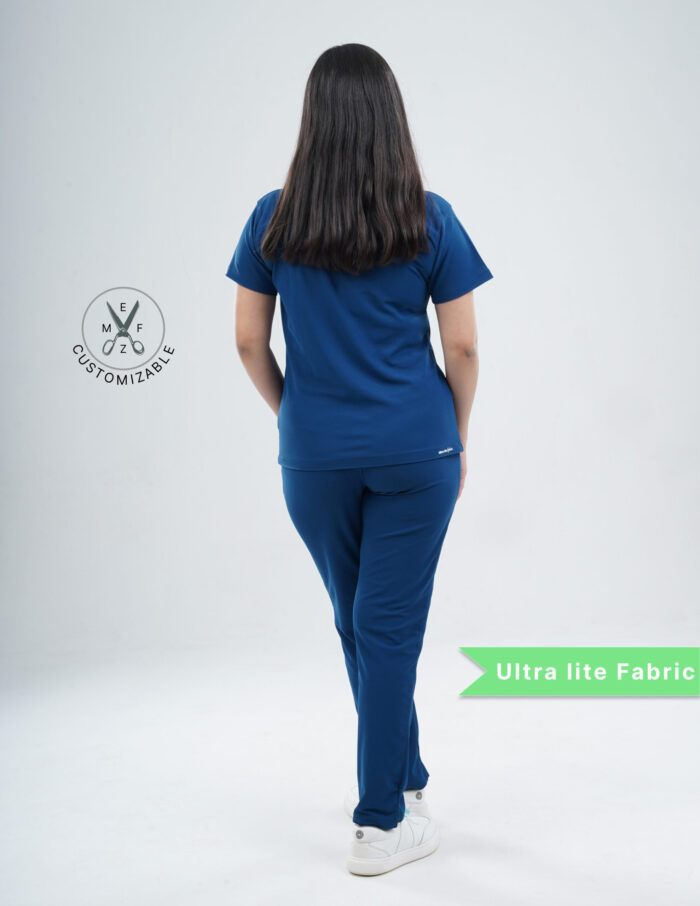 Customizable COSMIC BLUE - Ultra Lite Fabric / V Neck / Straight Pant / 2 way Stretch(FemaleFullset) MKZ56 - Image 4