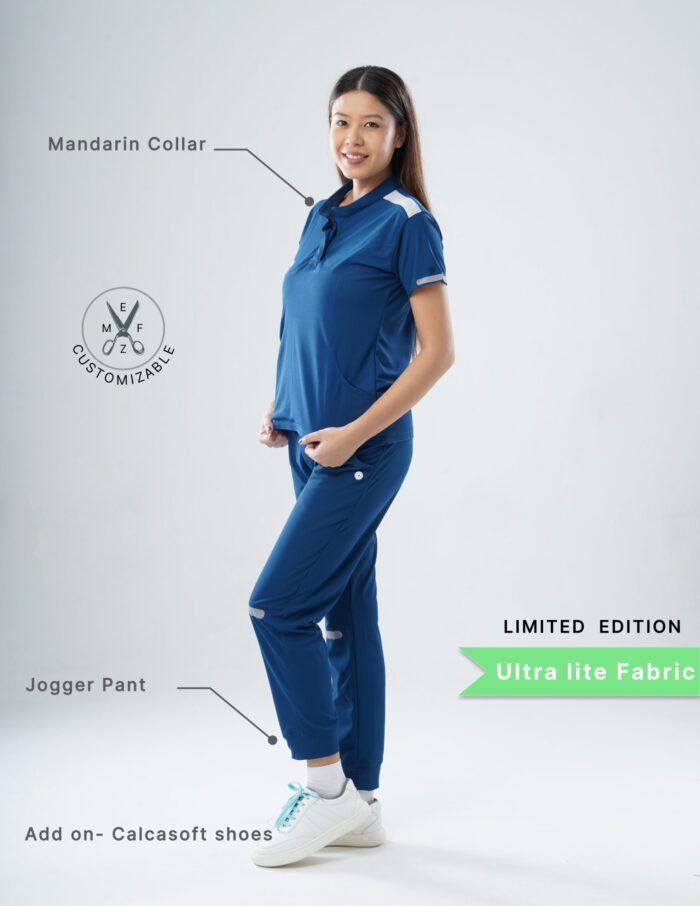 Customizable COSMIC BLUE LIMITED EDITION - Ultra Lite Fabric / Mandarin / Jogger Pant / 2 way Stretch(FemaleFullset) MKZ61 - Image 2