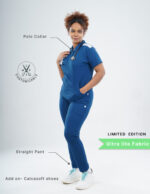 Customizable COSMIC BLUE - Ultra Lite Fabric / Polo Collar / Jogger Pant / 2 way Stretch(FemaleFullset) MKZ66 - Image 2