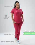 Customizable MELANGE PINK LIMITED EDITION - Ultra Lite Fabric / Polo Collar / Straight Pant / 2 way Stretch(FemaleFullset) MKZ90 - Image 2