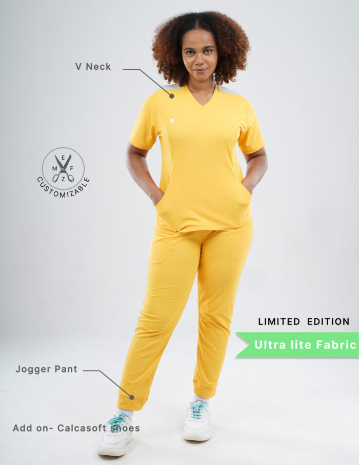 Customizable YEL LOVE LIMITED EDITION - Ultra Lite Fabric / V Neck / Jogger Pant / 2 way Stretch(FemaleFullset) MKZ105 - Image 2