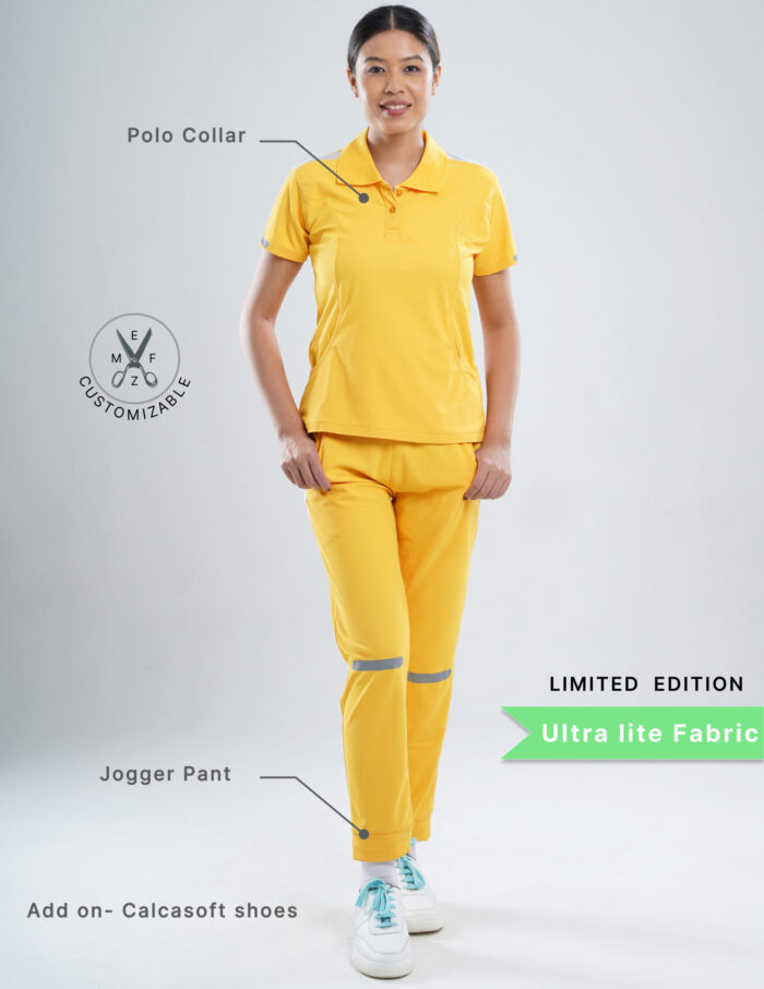 Customizable YEL LOVE LIMITED EDITION - Ultra Lite Fabric / Polo Collar / Jogger Pant / 2 way Stretch(FemaleFullset) MKZ113 - Image 2