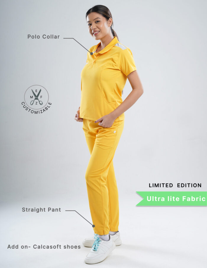 Customizable YEL LOVE LIMITED EDITION - Ultra Lite Fabric / Polo Collar / Straight Pant / 2 way Stretch(FemaleFullset) MKZ114 - Image 2