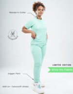 Customizable FROSTED MINT LIMITED EDITION - Ultra Lite Fabric / Mandarin / Jogger Pant / 2 way Stretch(FemaleFullset) MKZ121 - Image 2