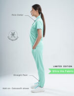Customizable FROSTED MINT LIMITED EDITION - Ultra Lite Fabric / Polo Collar / Straight Pant / 2 way Stretch(FemaleFullset) MKZ126 - Image 2