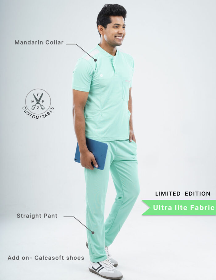 Customizable FROSTED MINT LIMITED EDITION - Ultra Lite Fabric / Mandarin / Straight Pant / 2 way Stretch(MaleFullset) MKZ249 - Image 2