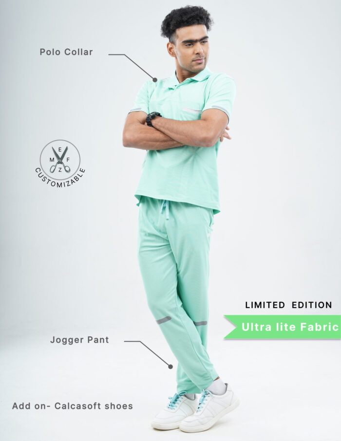 Customizable FROSTED MINT LIMITED EDITION - Ultra Lite Fabric / Polo Collar / Jogger Pant / 2 way Stretch(MaleFullset) MKZ252 - Image 2