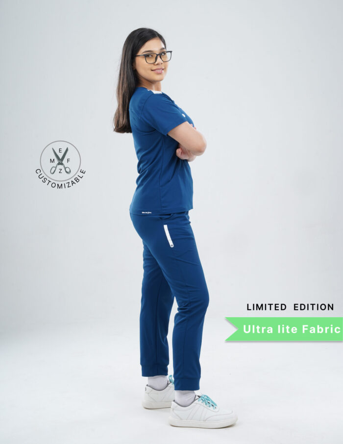 Customizable COSMIC BLUE LIMITED EDITION - Ultra Lite Fabric / V Neck / Jogger Pant / 2 way Stretch(FemaleFullset) MKZ57 - Image 5