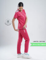 Customizable MELANGE PINK LIMITED EDITION - Ultra Lite Fabric / V Neck / Straight Pant / 2 way Stretch(FemaleFullset) MKZ82 - Image 5