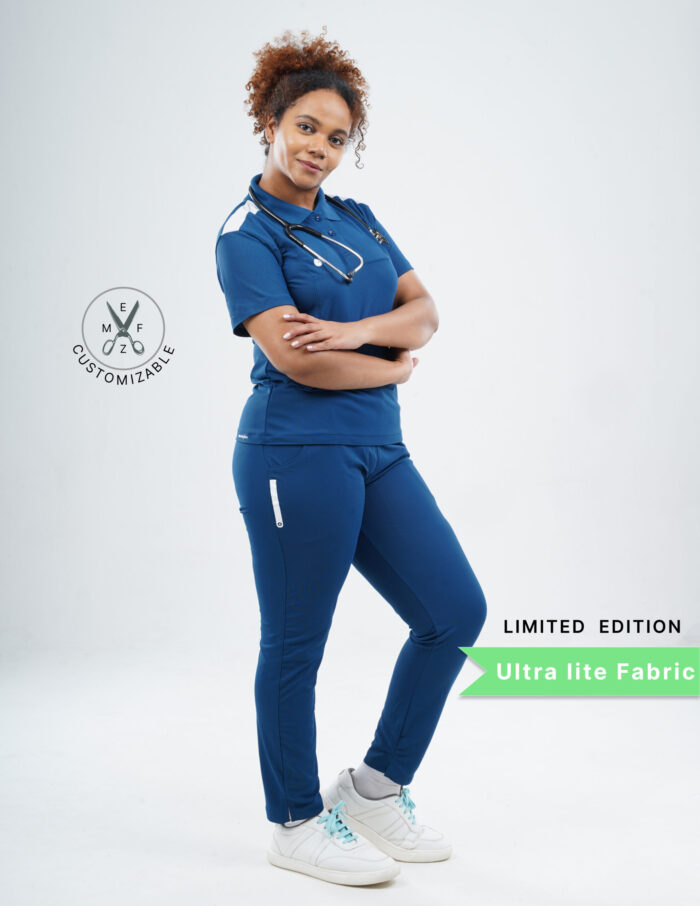 Customizable COSMIC BLUE - Ultra Lite Fabric / Polo Collar / Jogger Pant / 2 way Stretch(FemaleFullset) MKZ66 - Image 4