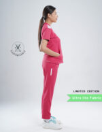 Customizable MELANGE PINK LIMITED EDITION - Ultra Lite Fabric / V Neck / Jogger Pant / 2 way Stretch(FemaleFullset) MKZ81 - Image 4