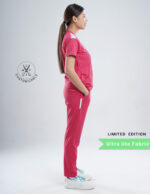 Customizable MELANGE PINK LIMITED EDITION - Ultra Lite Fabric / V Neck / Straight Pant / 2 way Stretch(FemaleFullset) MKZ82 - Image 4