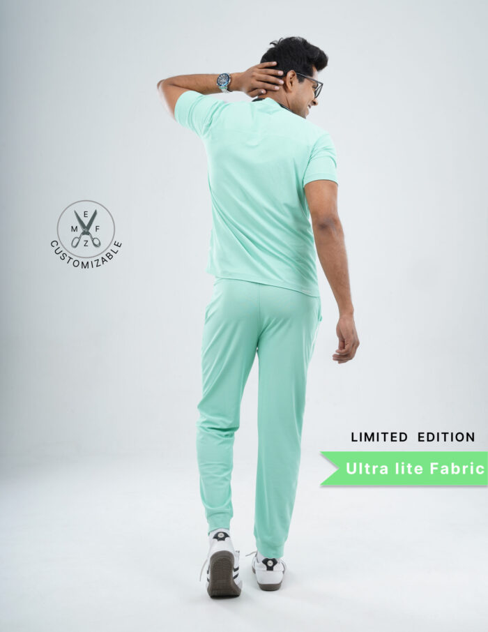 Customizable FROSTED MINT LIMITED EDITION - Ultra Lite Fabric / V Neck / Jogger Pant / 2 way Stretch(MaleFullset) MKZ244 - Image 3