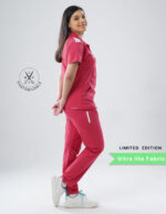 Customizable MELANGE PINK LIMITED EDITION - Ultra Lite Fabric / Polo Collar / Straight Pant / 2 way Stretch(FemaleFullset) MKZ90 - Image 4