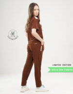 Customizable MOCHA BROWN LIMITED EDITION - Ultra Lite Fabric / V Neck / Jogger Pant / 2 way Stretch(FemaleFullset) MKZ93 - Image 4