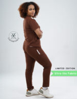 Customizable MOCHA BROWN LIMITED EDITION - Ultra Lite Fabric / Mandarin / Straight Pant / 2 way Stretch(FemaleFullset) MKZ98 - Image 4