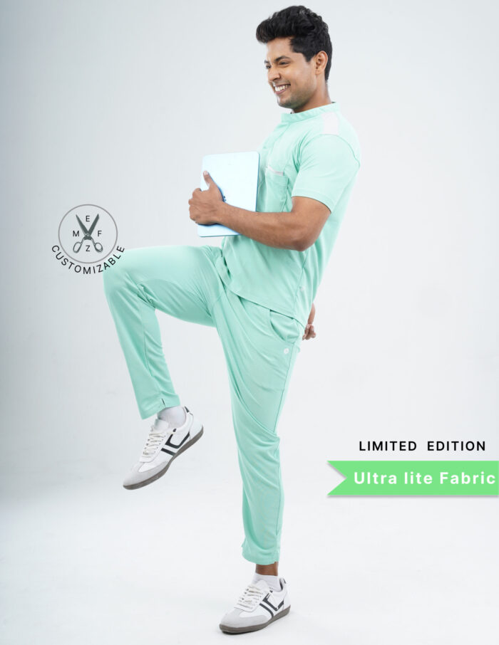 Customizable FROSTED MINT LIMITED EDITION - Ultra Lite Fabric / Mandarin / Straight Pant / 2 way Stretch(MaleFullset) MKZ249 - Image 4