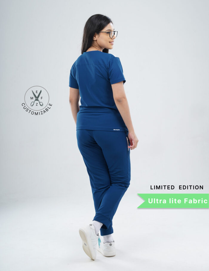 Customizable COSMIC BLUE LIMITED EDITION - Ultra Lite Fabric / V Neck / Jogger Pant / 2 way Stretch(FemaleFullset) MKZ57 - Image 4
