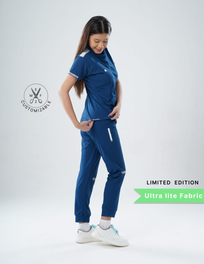 Customizable COSMIC BLUE LIMITED EDITION - Ultra Lite Fabric / Mandarin / Jogger Pant / 2 way Stretch(FemaleFullset) MKZ61 - Image 4