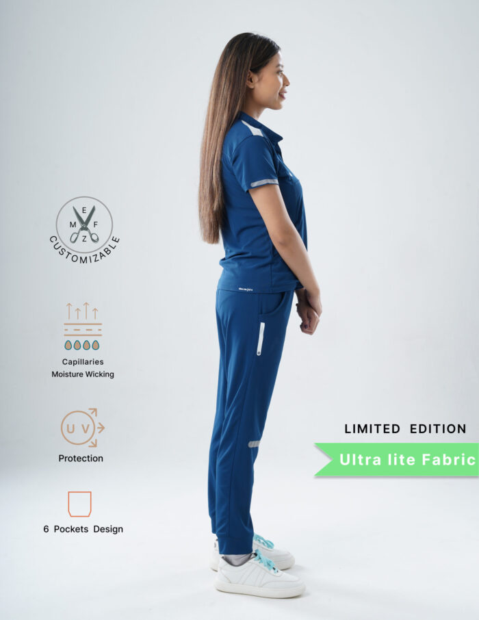 Customizable COSMIC BLUE LIMITED EDITION - Ultra Lite Fabric / Mandarin / Jogger Pant / 2 way Stretch(FemaleFullset) MKZ61 - Image 3