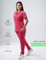Customizable MELANGE PINK LIMITED EDITION - Ultra Lite Fabric / Polo Collar / Straight Pant / 2 way Stretch(FemaleFullset) MKZ90 - Image 3